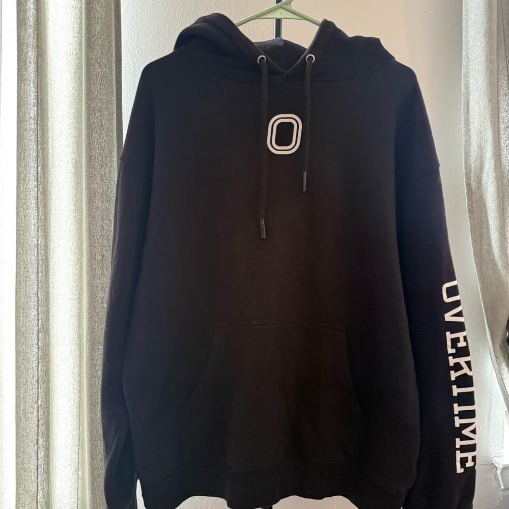 Overtime Black Logo Pullover Hoodie